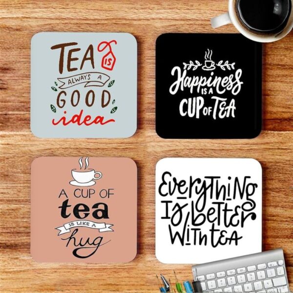 19 Personalized MDF Coaster Set of 4 for Hot & Cold Drinks