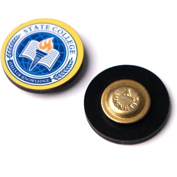 Badges (5) Personalized 3mm Badges Printed or Engraved with Pin/Magnetic Back