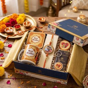 Premium 6-in-1 Personalized Rakhi Gift Hamper Photo Rakhi & Mug Combo